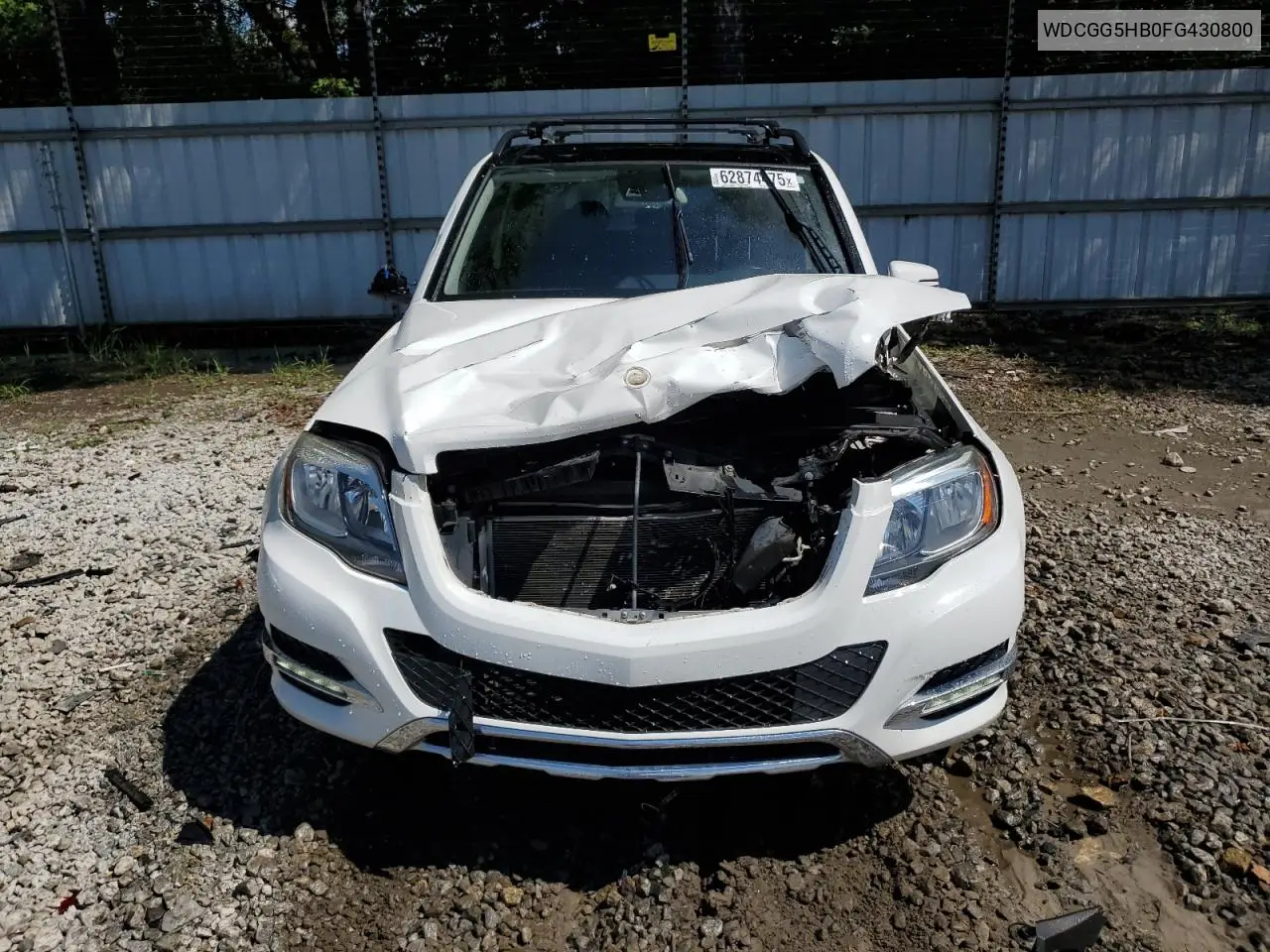 2015 Mercedes-Benz Glk 350 VIN: WDCGG5HB0FG430800 Lot: 62874475