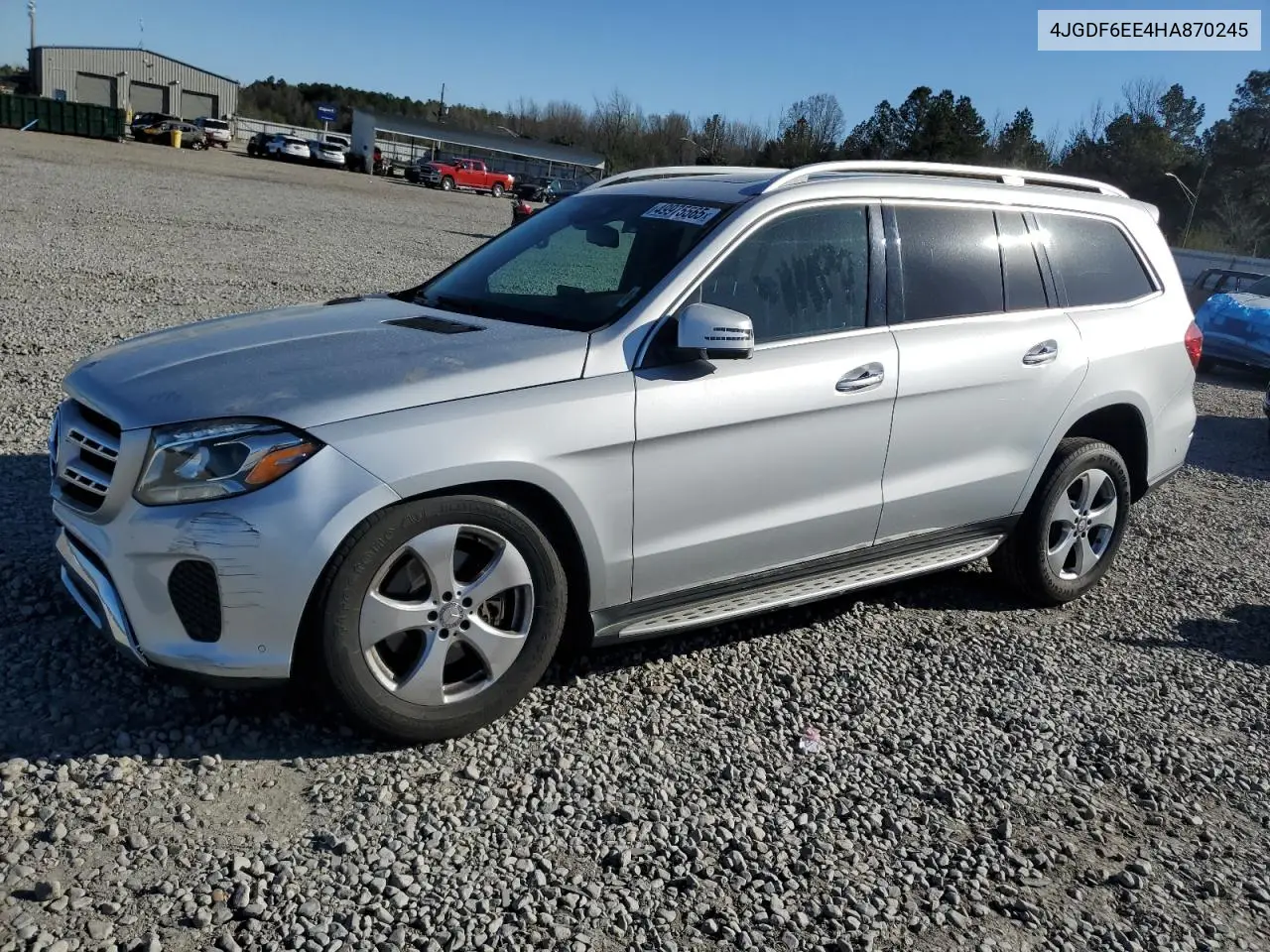 2017 Mercedes-Benz Gls 450 4Matic VIN: 4JGDF6EE4HA870245 Lot: 49975565