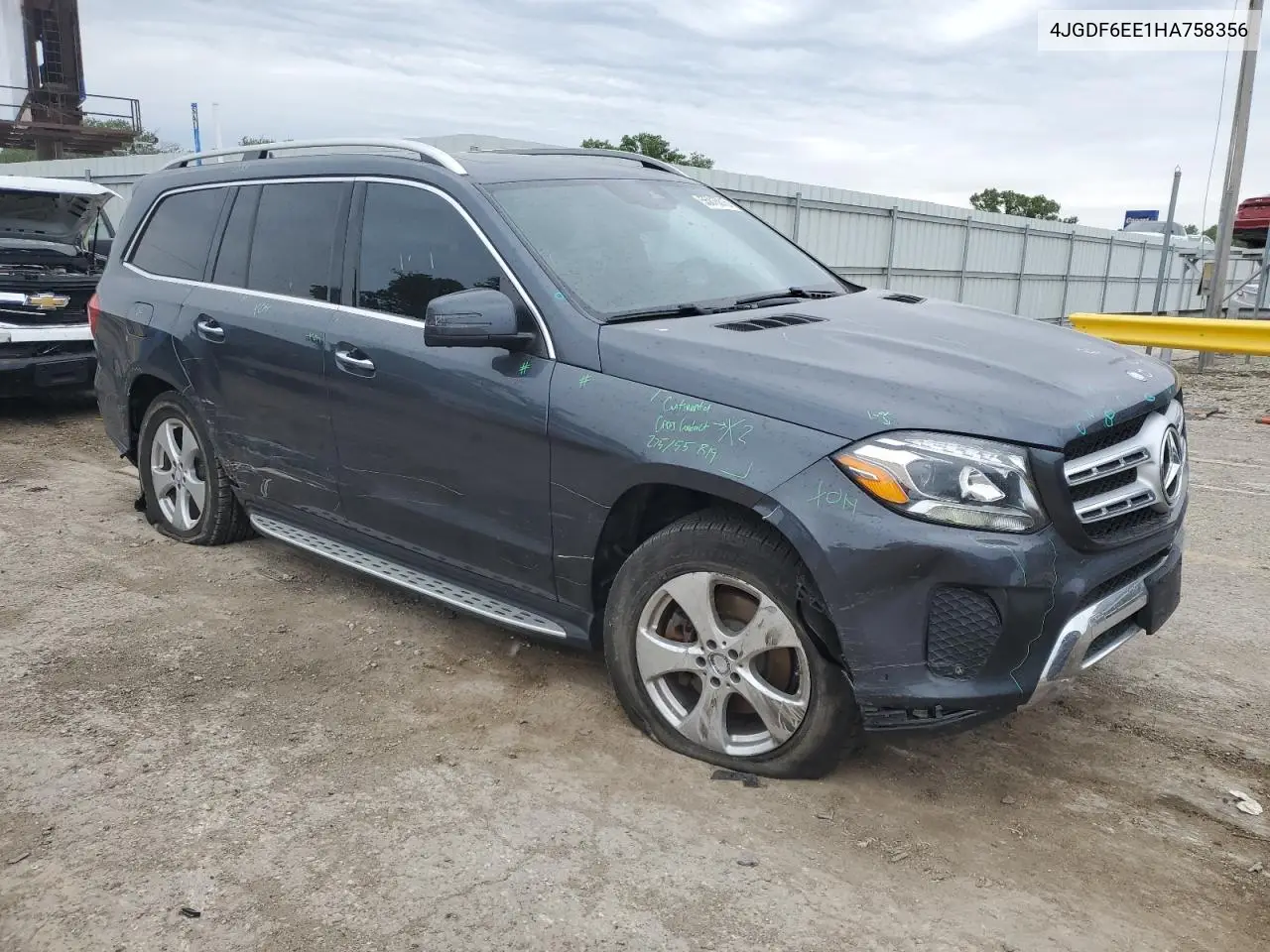 2017 Mercedes-Benz Gls 450 4Matic VIN: 4JGDF6EE1HA758356 Lot: 55816615