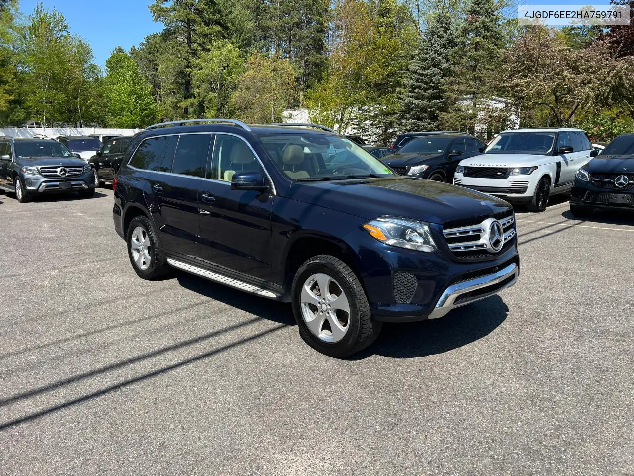 2017 Mercedes-Benz Gls 450 4Matic VIN: 4JGDF6EE2HA759791 Lot: 56986545