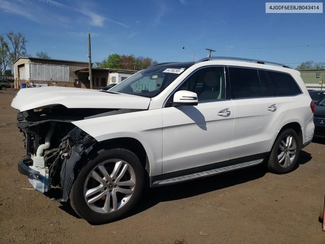 2018 Mercedes-Benz Gls 450 4Matic VIN: 4JGDF6EE8JB043414 Lot: 54758295