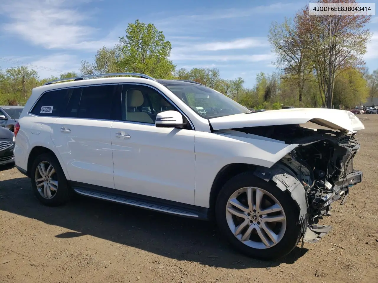 2018 Mercedes-Benz Gls 450 4Matic VIN: 4JGDF6EE8JB043414 Lot: 54758295