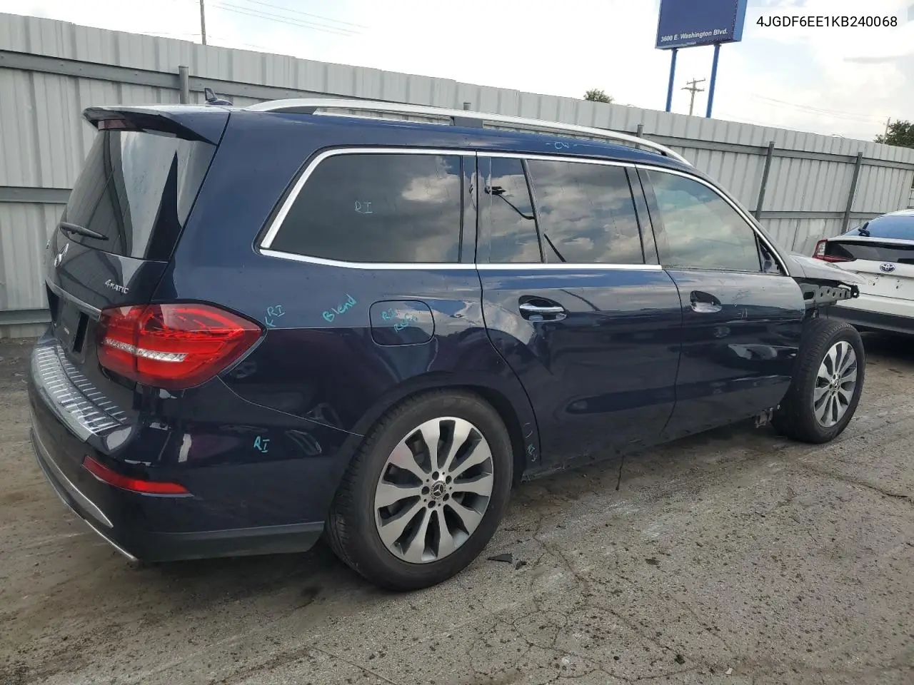 2019 Mercedes-Benz Gls 450 4Matic VIN: 4JGDF6EE1KB240068 Lot: 62507175