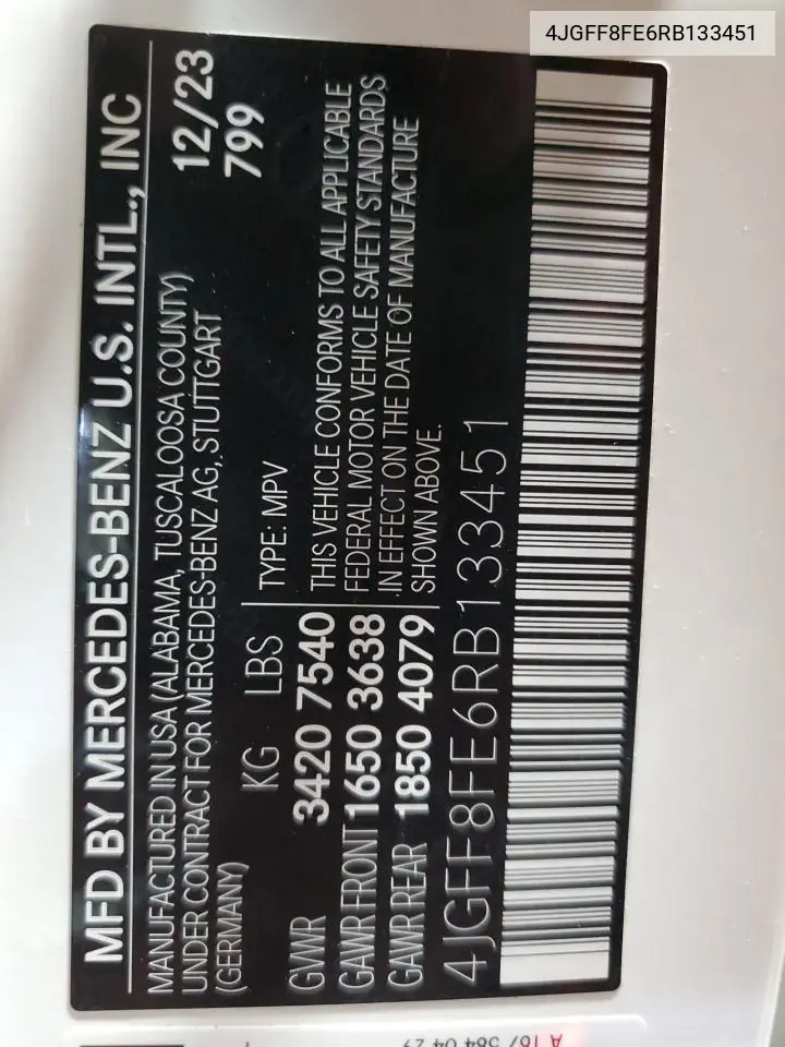 2024 Mercedes-Benz Gls 580 4Matic VIN: 4JGFF8FE6RB133451 Lot: 53698435