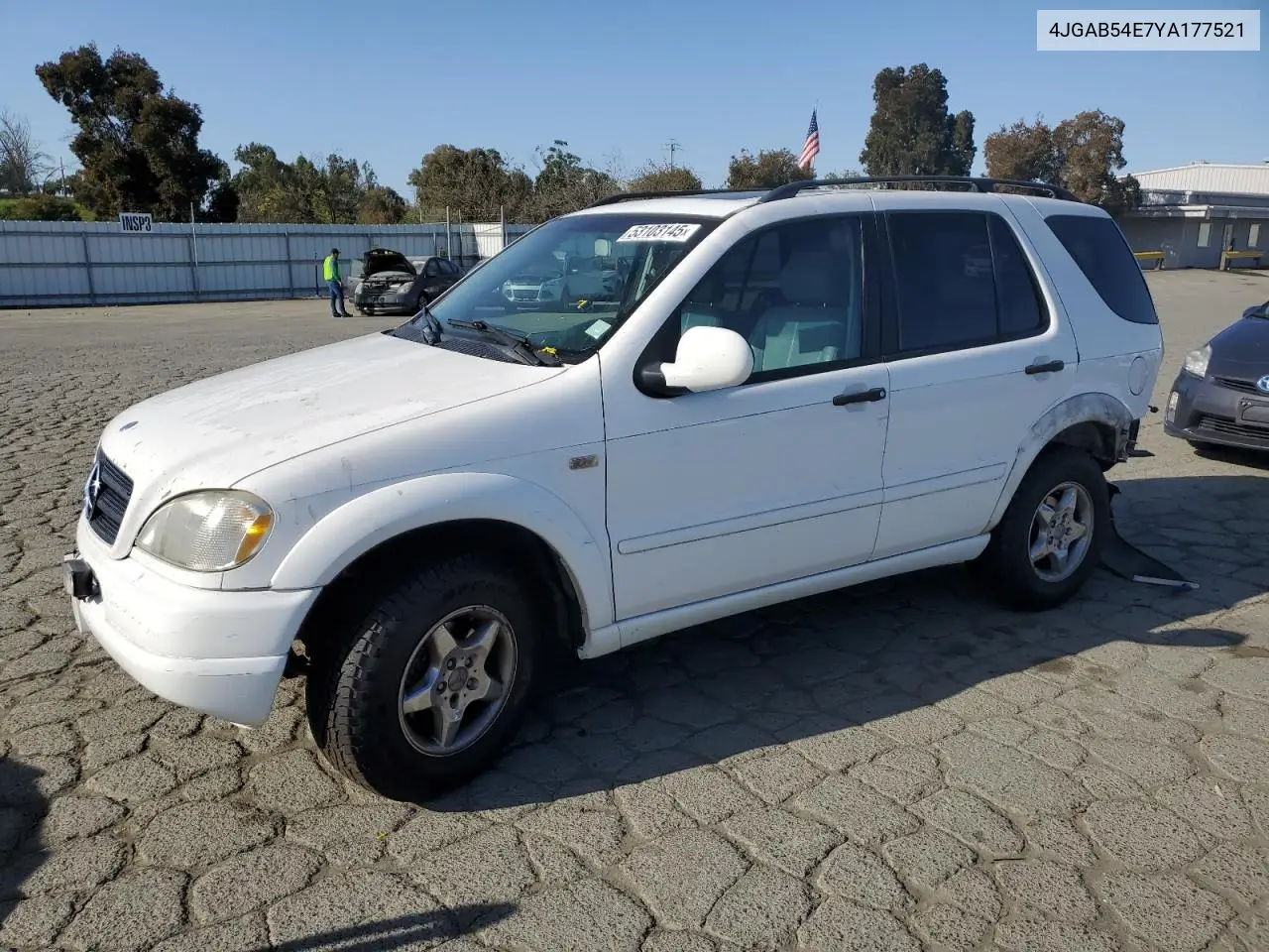2000 Mercedes-Benz Ml 320 VIN: 4JGAB54E7YA177521 Lot: 53103145
