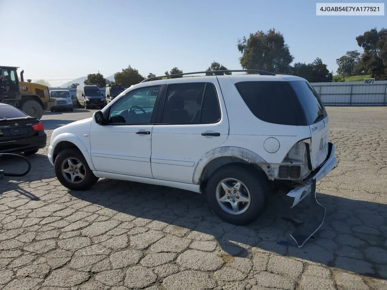 2000 Mercedes-Benz Ml 320 VIN: 4JGAB54E7YA177521 Lot: 53103145
