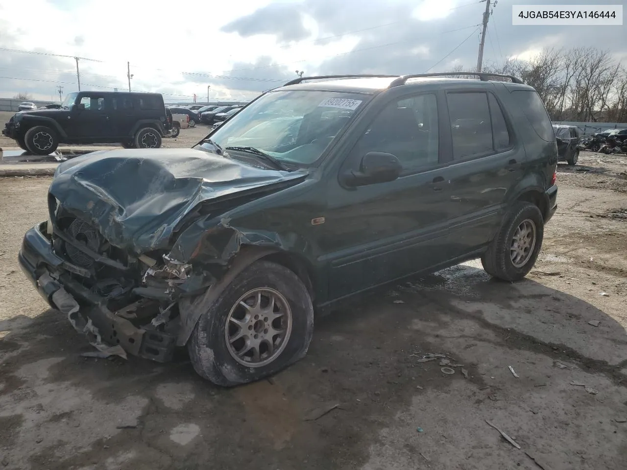 2000 Mercedes-Benz Ml 320 VIN: 4JGAB54E3YA146444 Lot: 89202755