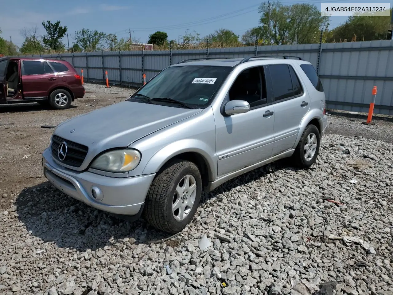 2002 Mercedes-Benz Ml 320 VIN: 4JGAB54E62A315234 Lot: 55457835