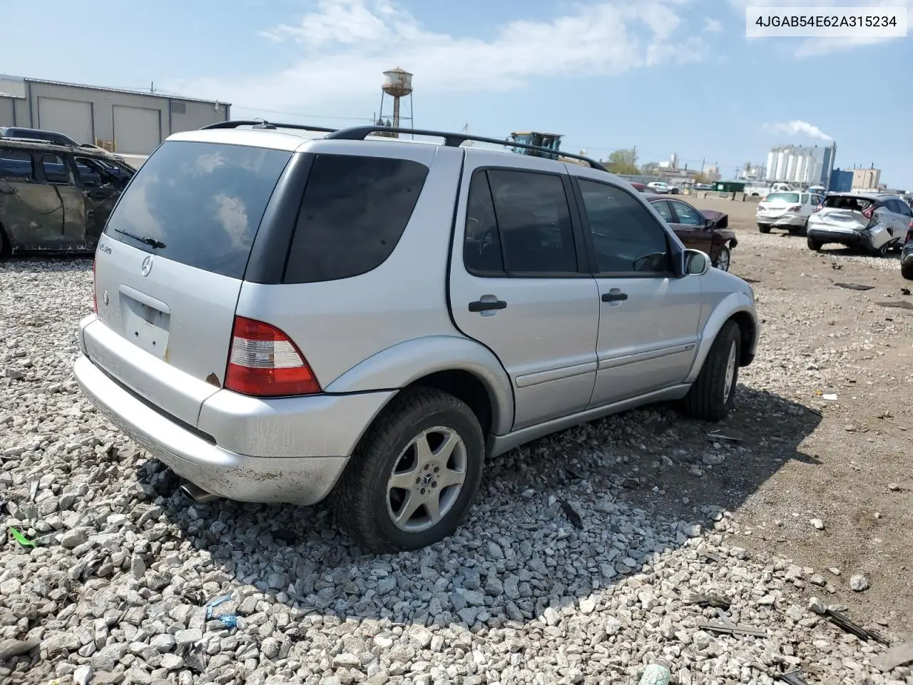 2002 Mercedes-Benz Ml 320 VIN: 4JGAB54E62A315234 Lot: 55457835