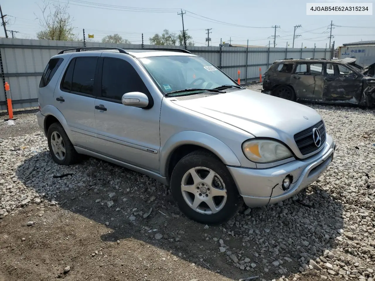 2002 Mercedes-Benz Ml 320 VIN: 4JGAB54E62A315234 Lot: 55457835