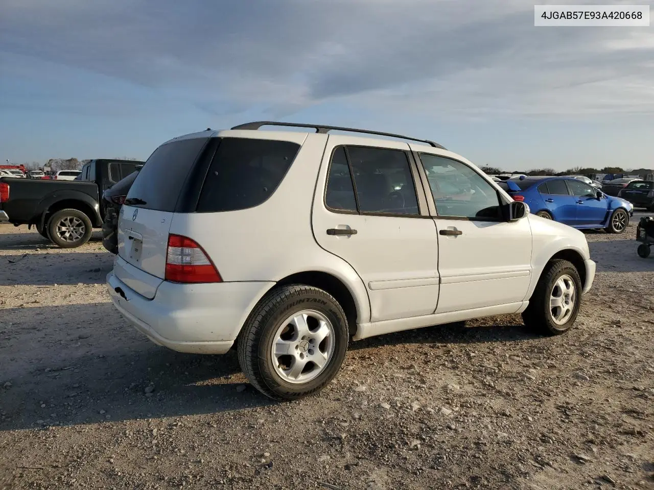 2003 Mercedes-Benz Ml 350 VIN: 4JGAB57E93A420668 Lot: 45796765