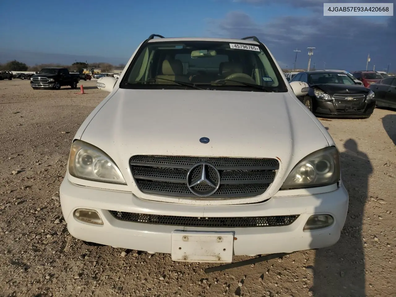 2003 Mercedes-Benz Ml 350 VIN: 4JGAB57E93A420668 Lot: 45796765