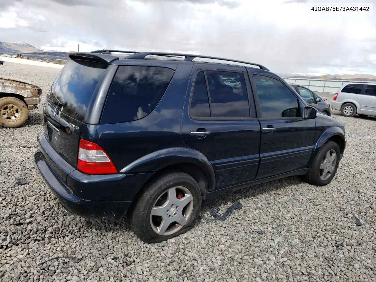 2003 Mercedes-Benz Ml 500 VIN: 4JGAB75E73A431442 Lot: 51194775