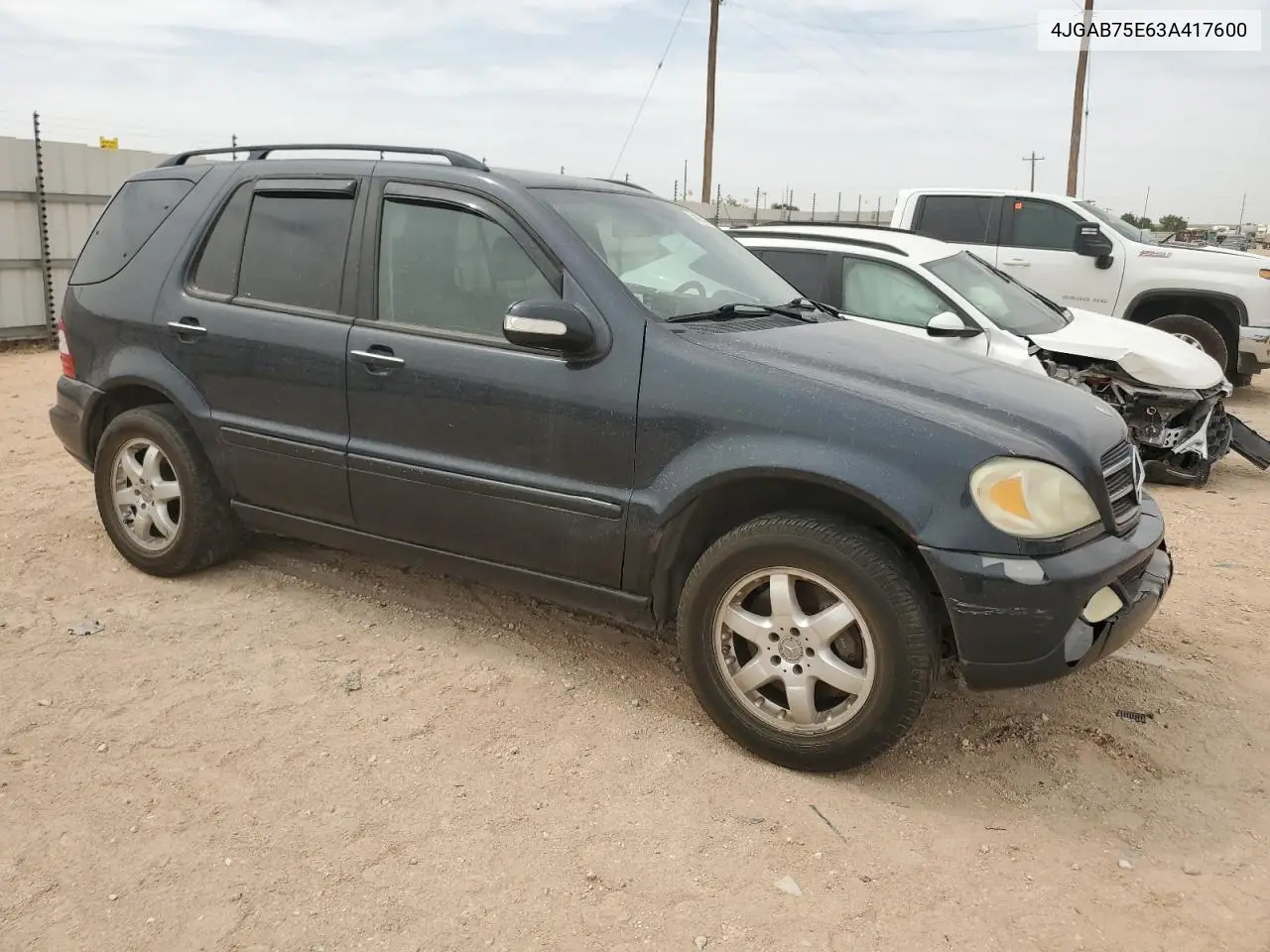 2003 Mercedes-Benz Ml 500 VIN: 4JGAB75E63A417600 Lot: 54395365