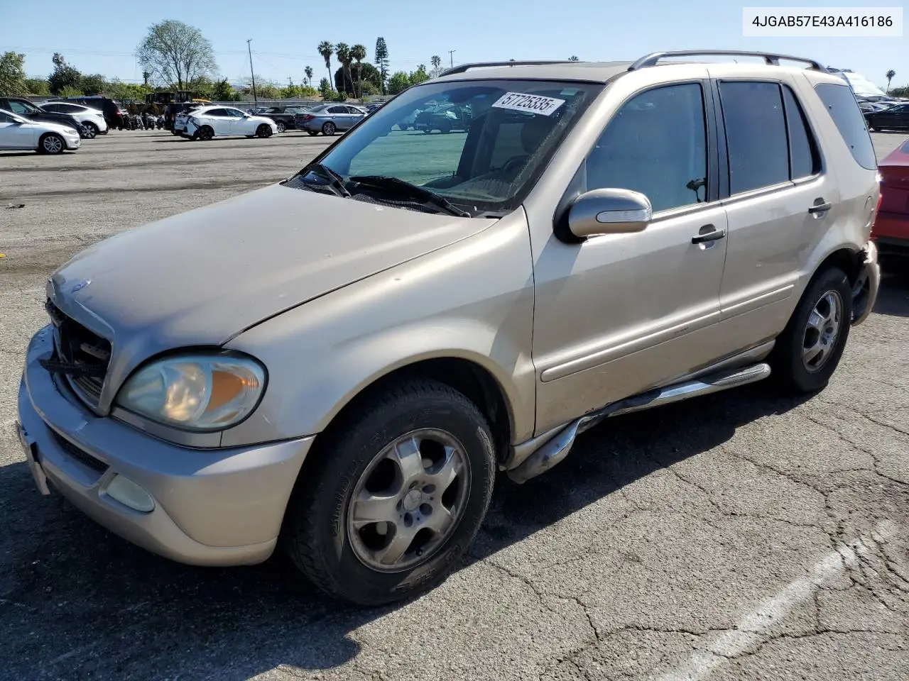 2003 Mercedes-Benz Ml 350 VIN: 4JGAB57E43A416186 Lot: 57725335