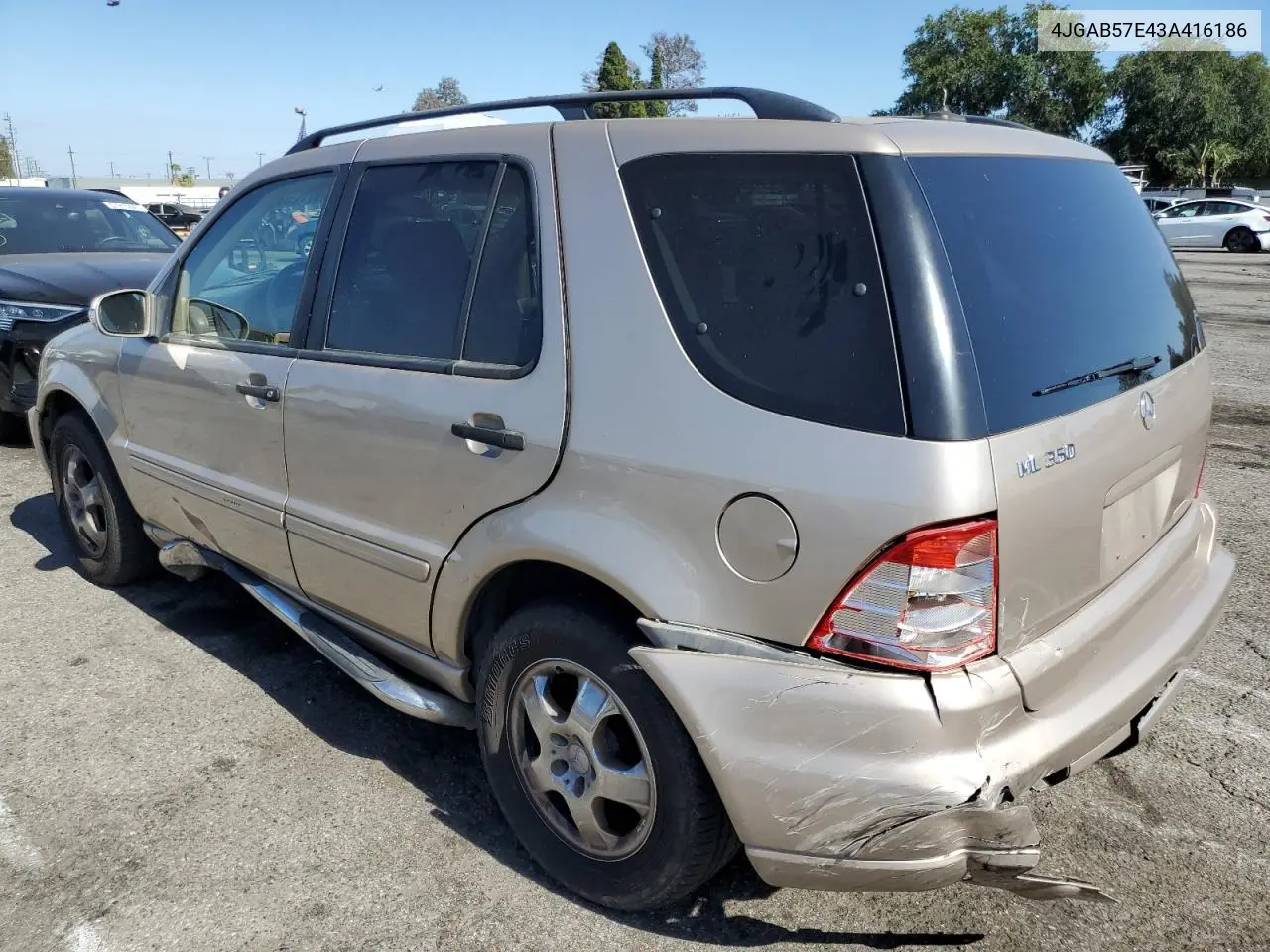 2003 Mercedes-Benz Ml 350 VIN: 4JGAB57E43A416186 Lot: 57725335