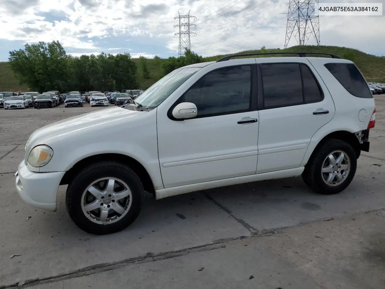 2003 Mercedes-Benz Ml 500 VIN: 4JGAB75E63A384162 Lot: 60877185