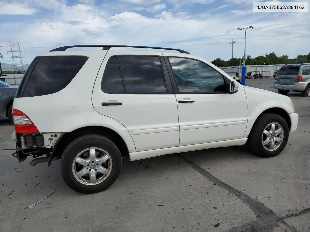 2003 Mercedes-Benz Ml 500 VIN: 4JGAB75E63A384162 Lot: 60877185
