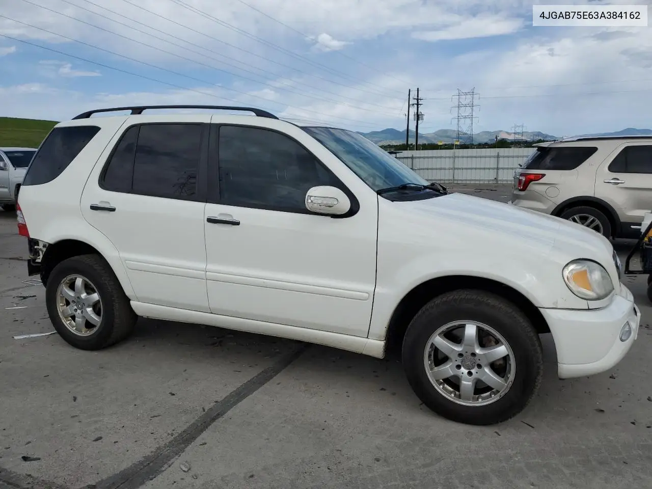 2003 Mercedes-Benz Ml 500 VIN: 4JGAB75E63A384162 Lot: 60877185
