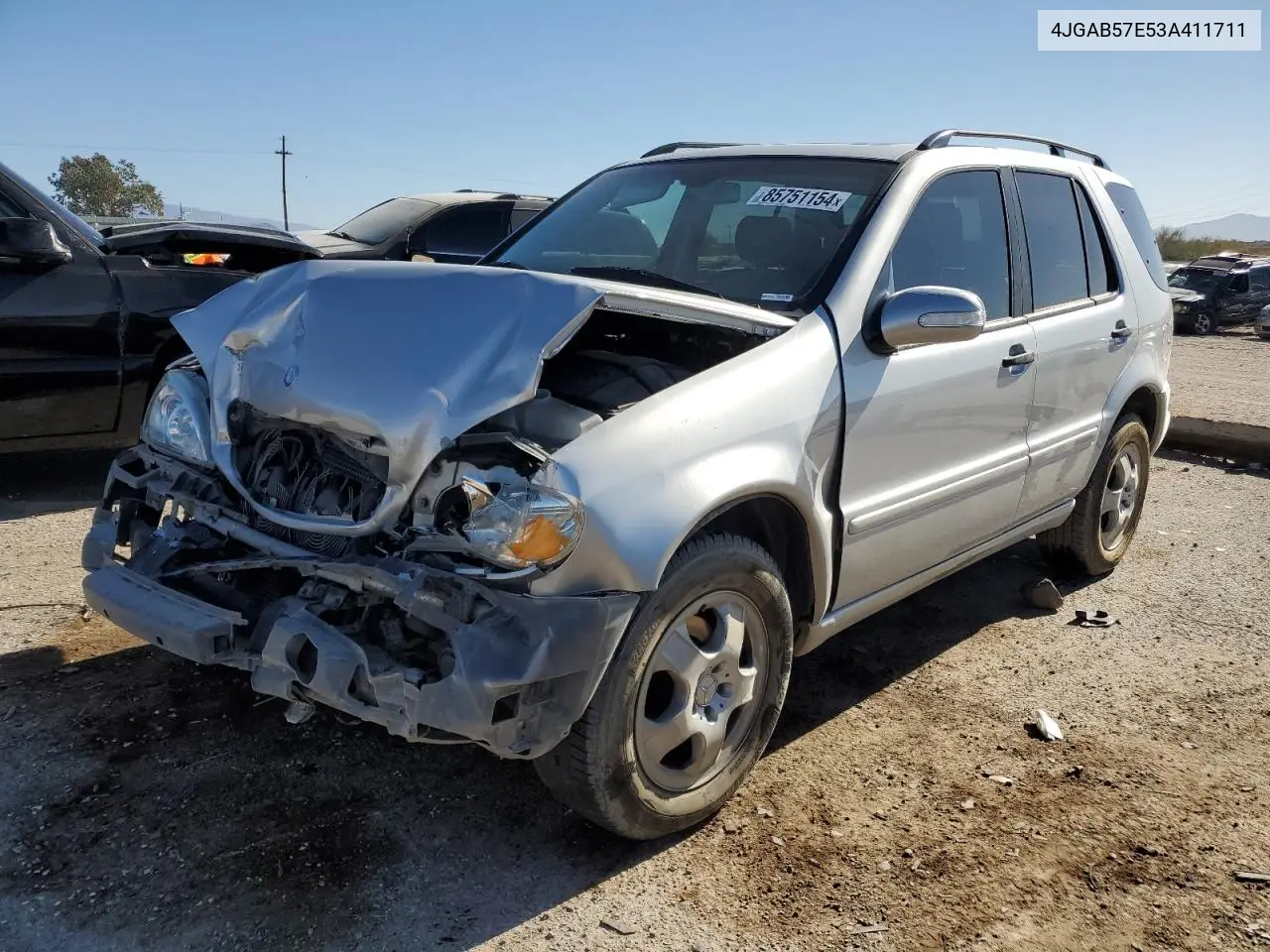 2003 Mercedes-Benz Ml 350 VIN: 4JGAB57E53A411711 Lot: 85751154