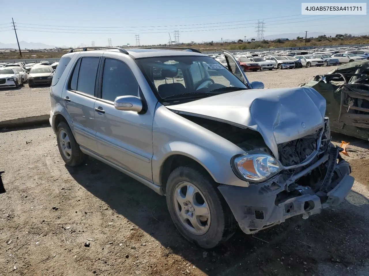 2003 Mercedes-Benz Ml 350 VIN: 4JGAB57E53A411711 Lot: 85751154