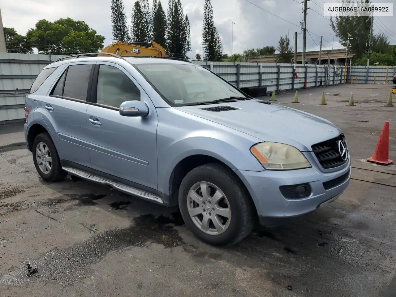 2006 Mercedes-Benz Ml 350 VIN: 4JGBB86E16A089922 Lot: 61166535