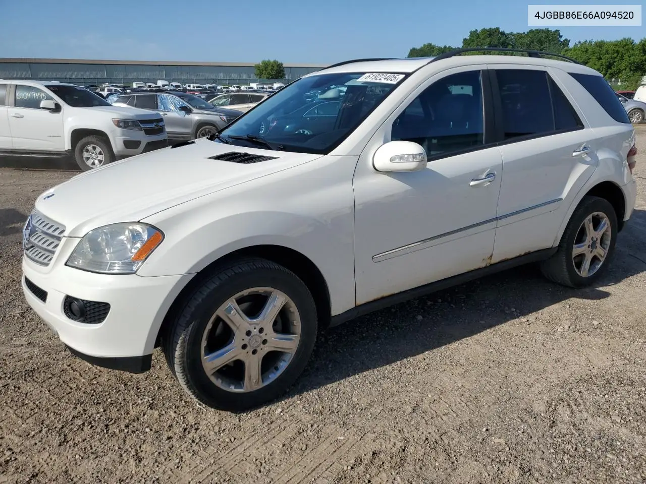 2006 Mercedes-Benz Ml 350 VIN: 4JGBB86E66A094520 Lot: 61922405