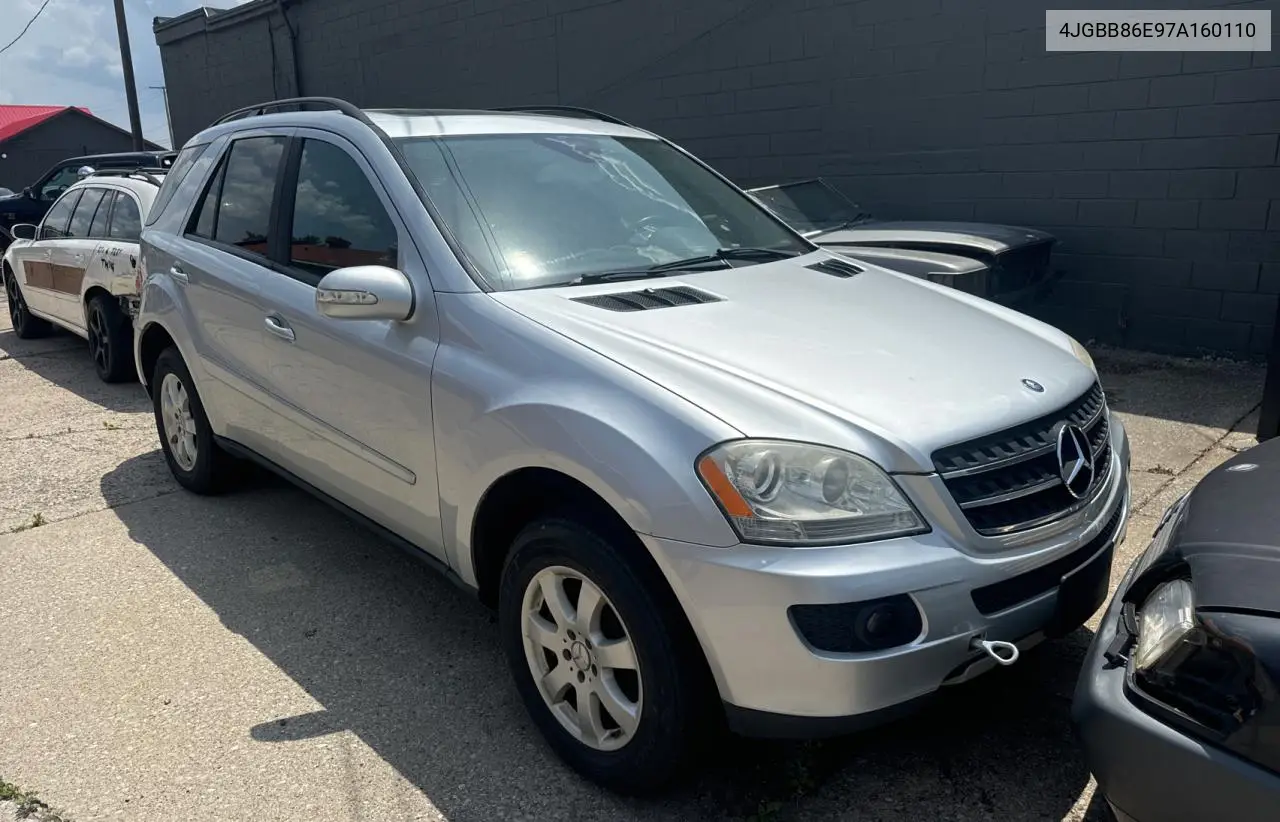 2007 Mercedes-Benz Ml 350 VIN: 4JGBB86E97A160110 Lot: 62529495