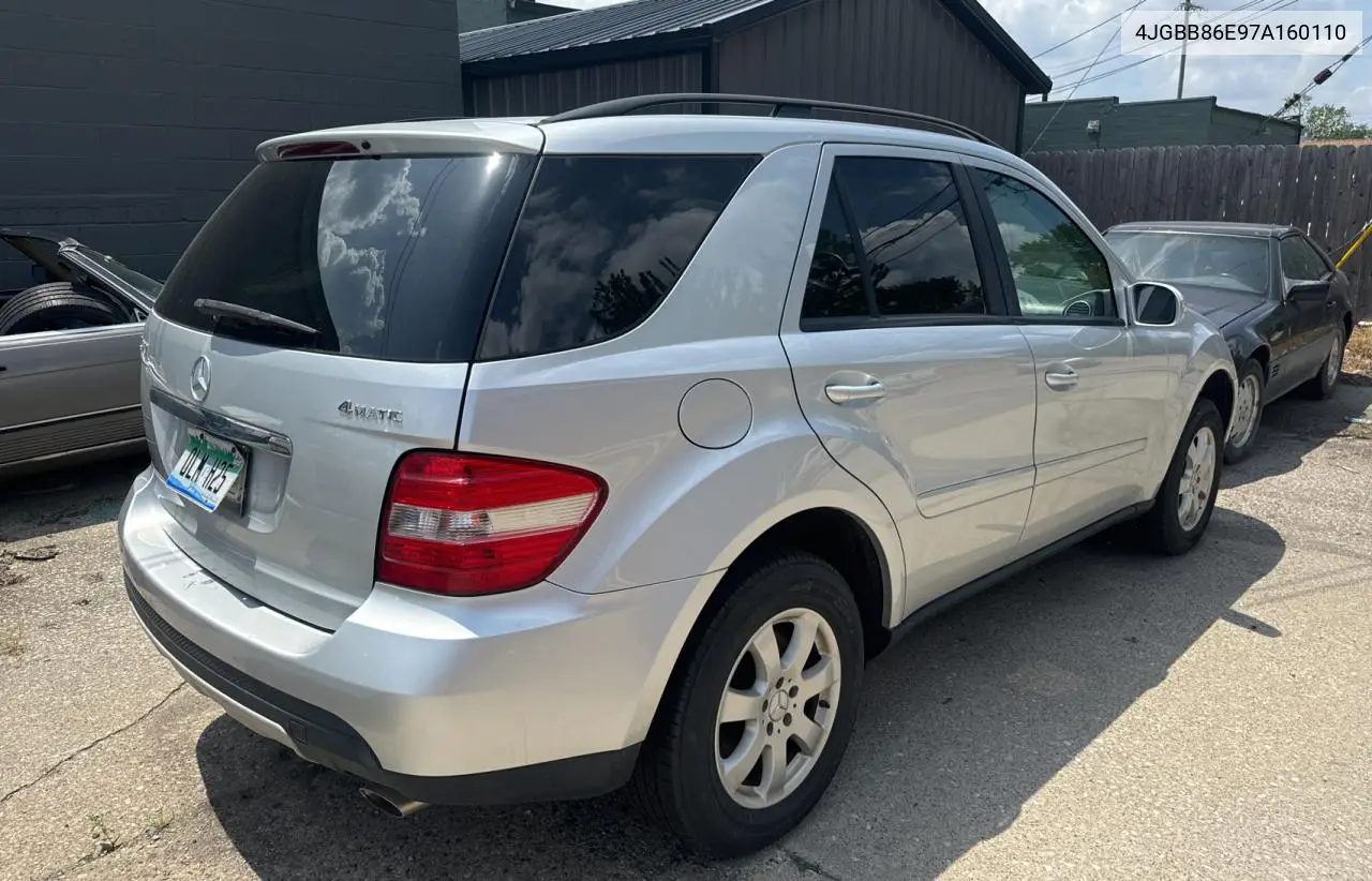 2007 Mercedes-Benz Ml 350 VIN: 4JGBB86E97A160110 Lot: 62529495