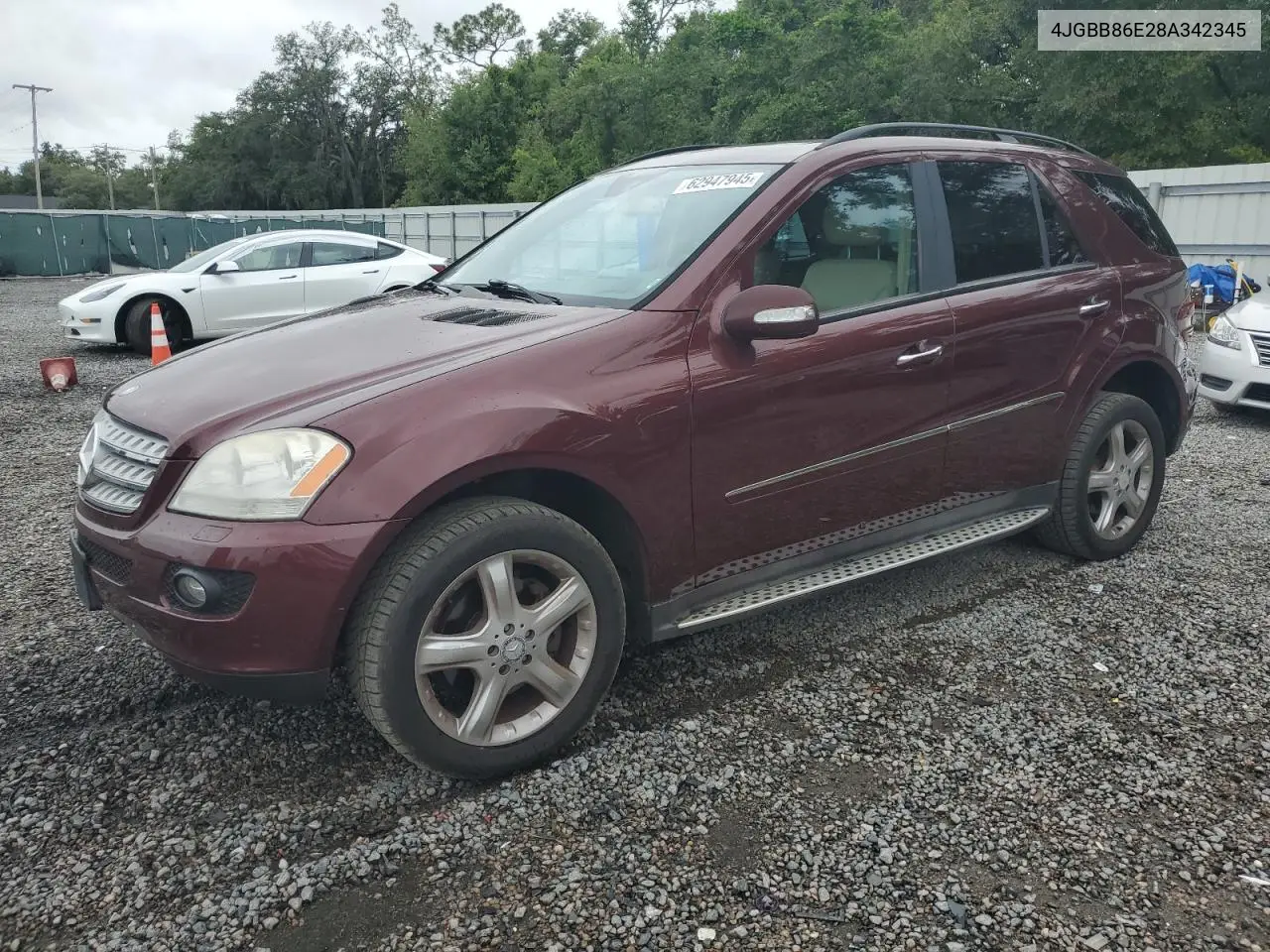 2008 Mercedes-Benz Ml 350 VIN: 4JGBB86E28A342345 Lot: 62947945