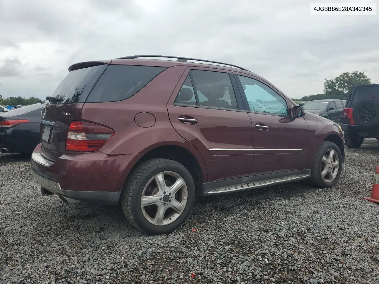 2008 Mercedes-Benz Ml 350 VIN: 4JGBB86E28A342345 Lot: 62947945