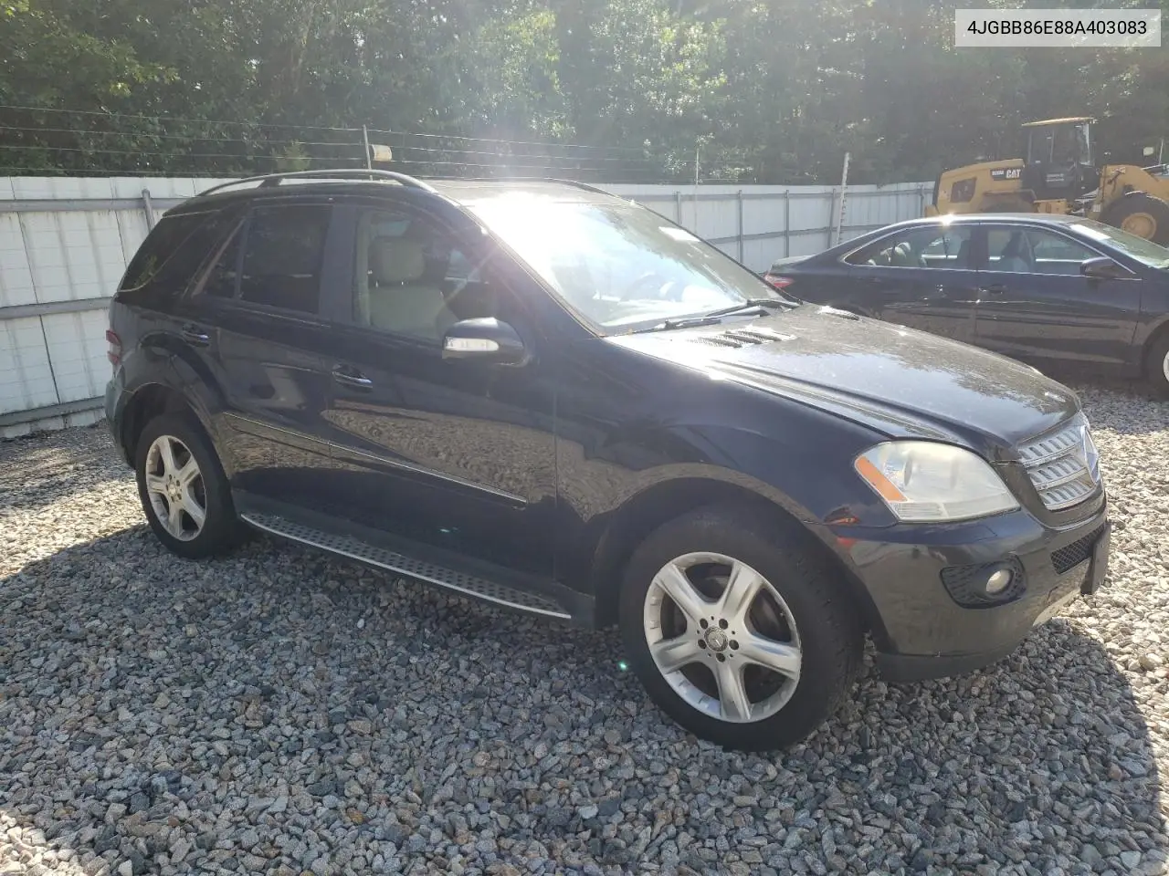 2008 Mercedes-Benz Ml 350 VIN: 4JGBB86E88A403083 Lot: 63214865