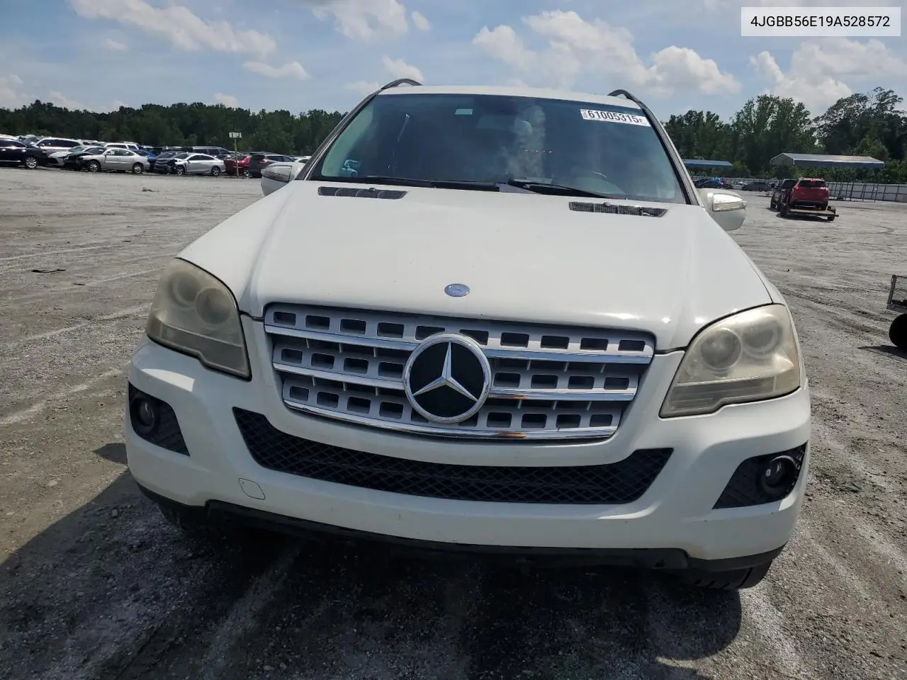 2009 Mercedes-Benz Ml 350 VIN: 4JGBB56E19A528572 Lot: 61005315