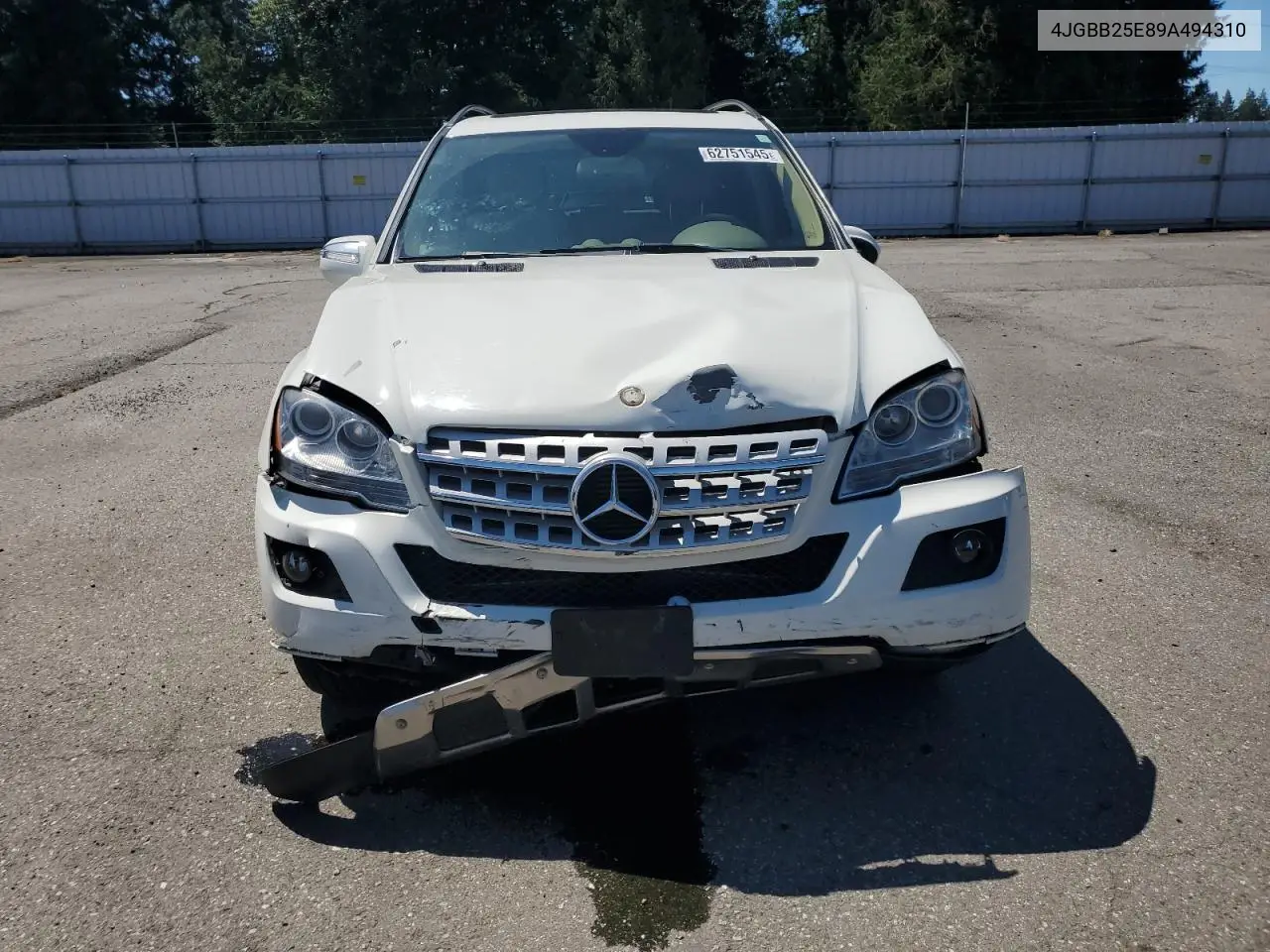 2009 Mercedes-Benz Ml VIN: 4JGBB25E89A494310 Lot: 62751545