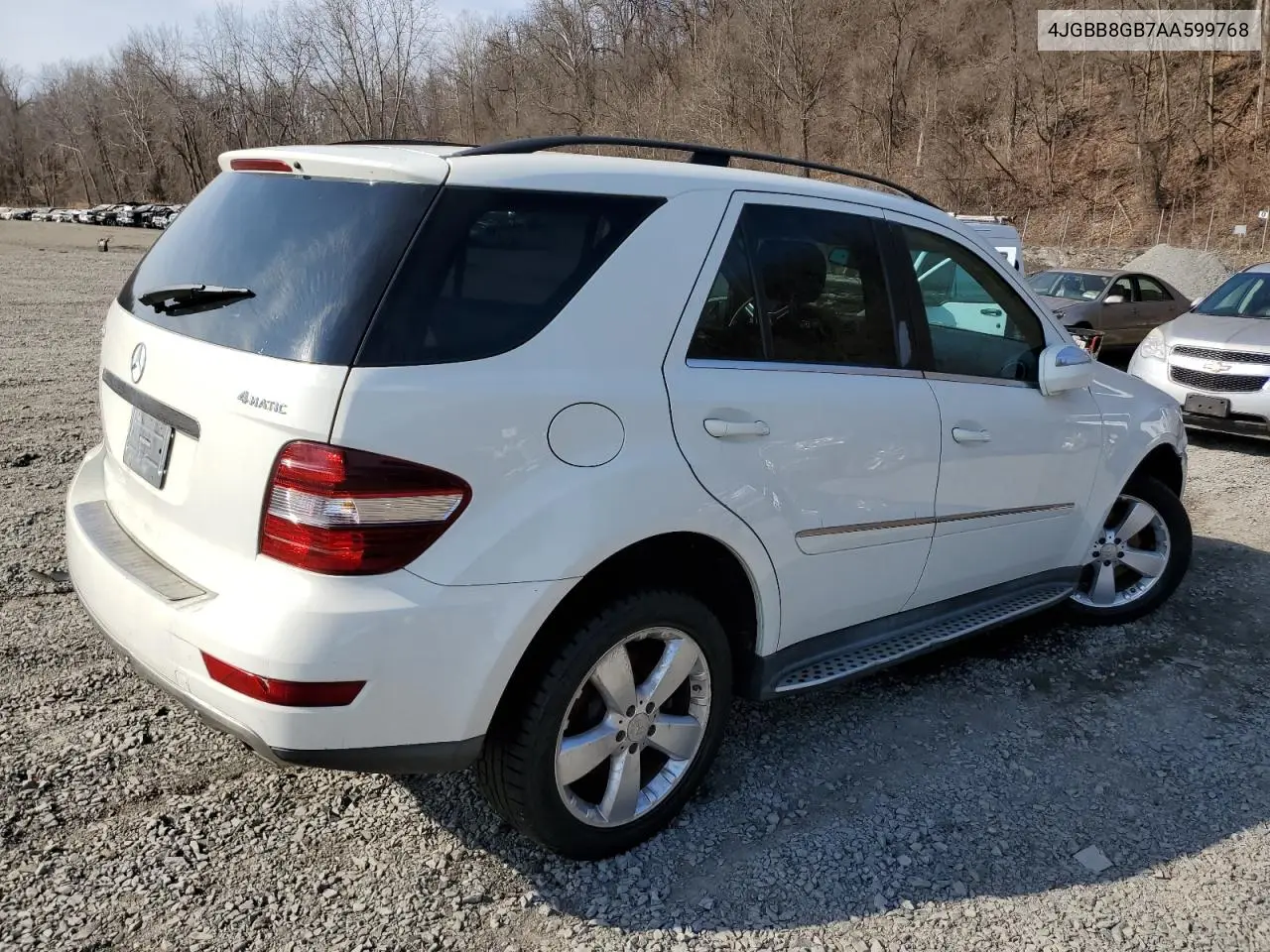 2010 Mercedes-Benz Ml 350 4Matic VIN: 4JGBB8GB7AA599768 Lot: 47862855