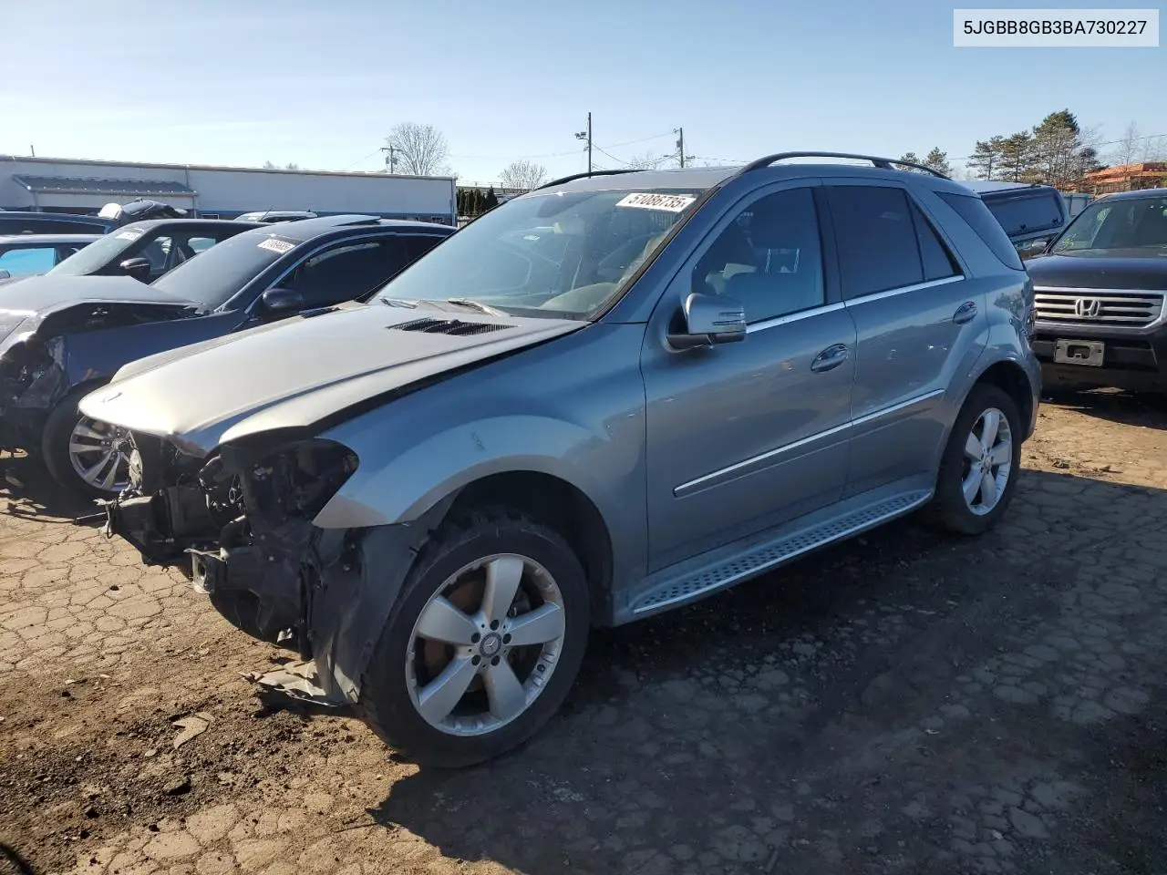 2011 Mercedes-Benz Ml 350 4Matic VIN: 4JGBB8GB3BA730227 Lot: 51086735