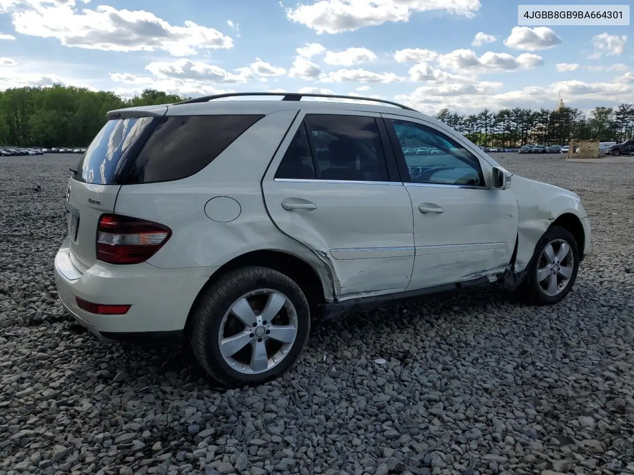 2011 Mercedes-Benz Ml 350 4Matic VIN: 4JGBB8GB9BA664301 Lot: 56147555
