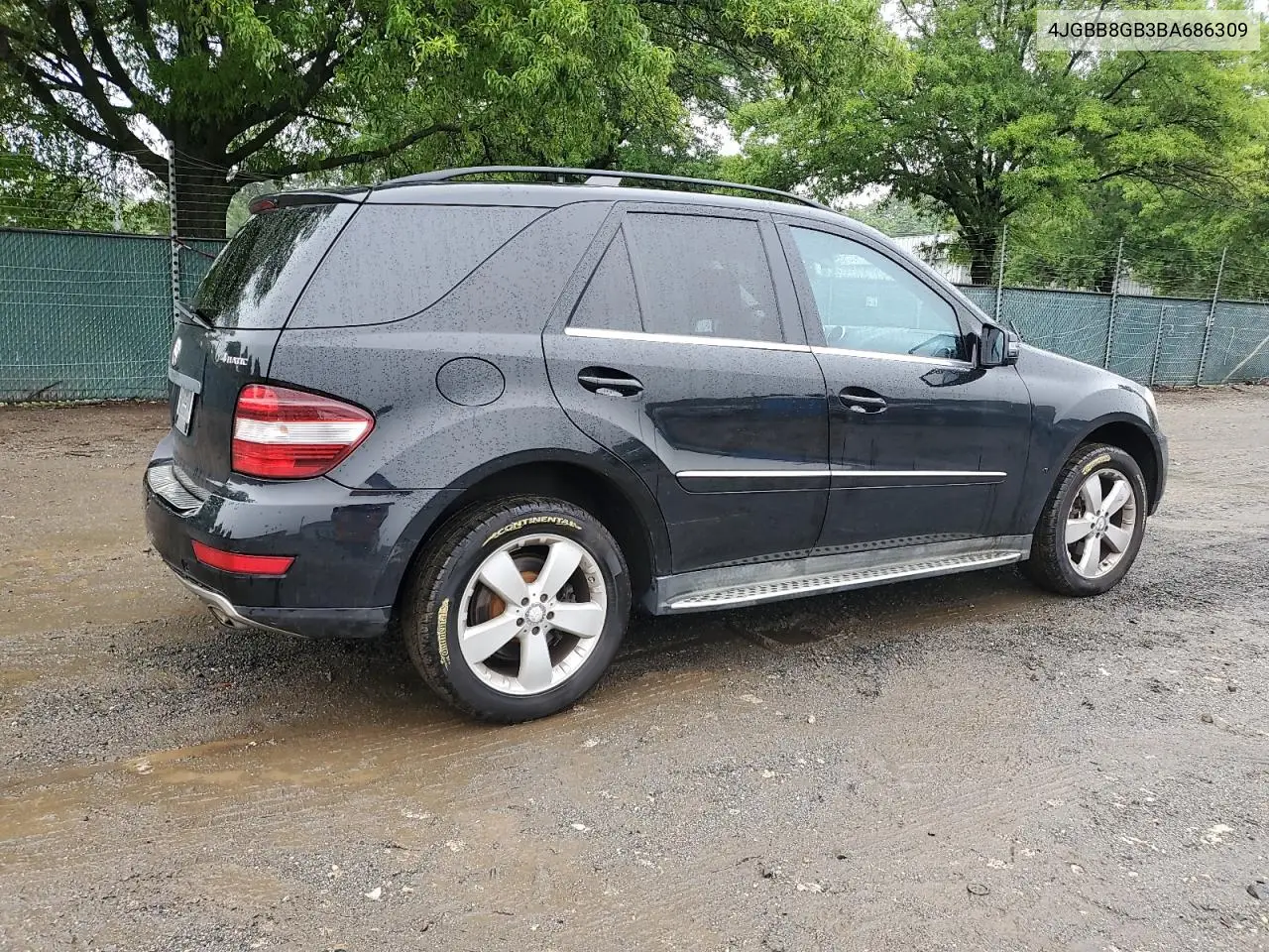 2011 Mercedes-Benz Ml 350 4Matic VIN: 4JGBB8GB3BA686309 Lot: 61239925
