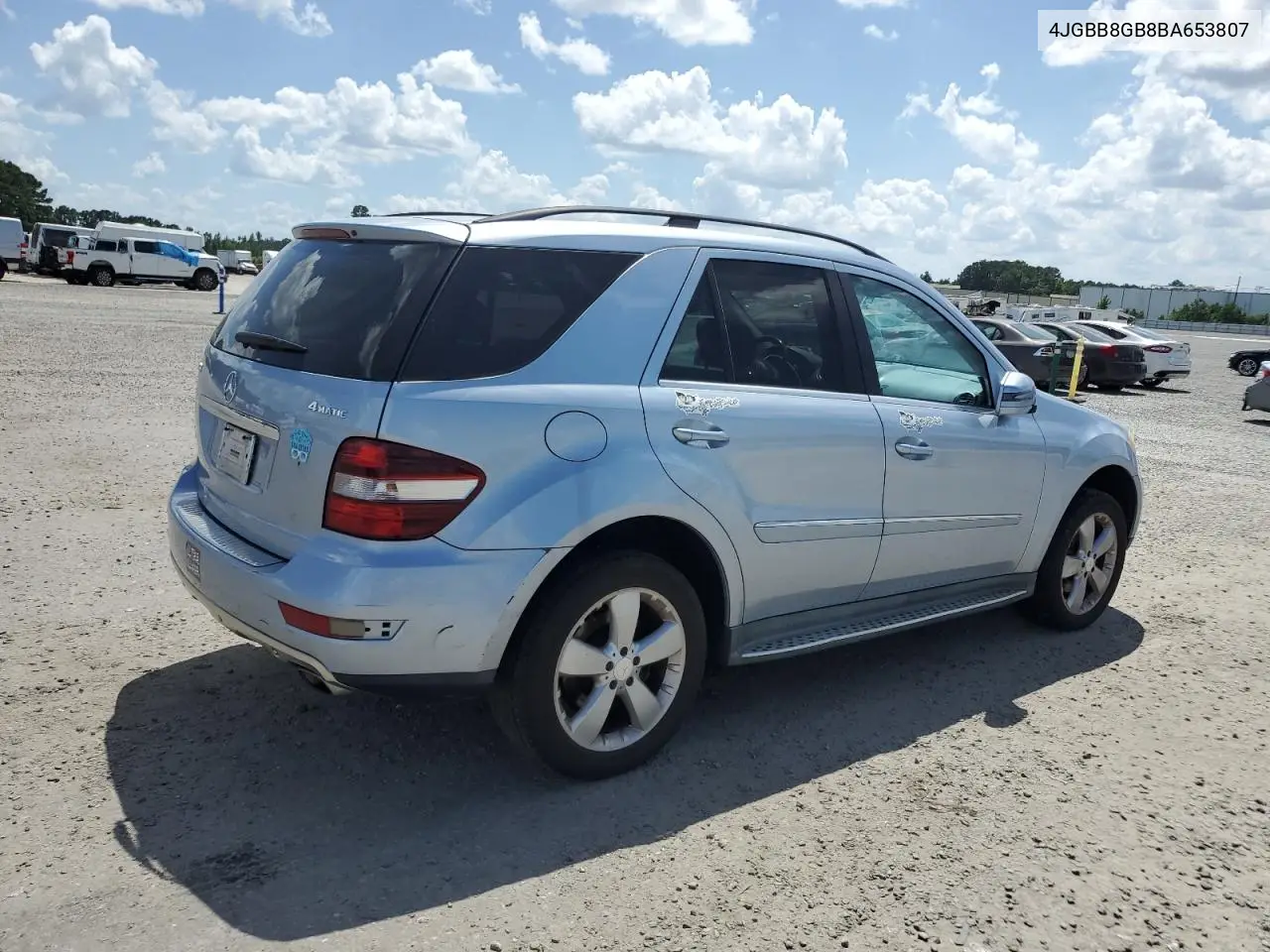 2011 Mercedes-Benz Ml 350 4Matic VIN: 4JGBB8GB8BA653807 Lot: 63074525
