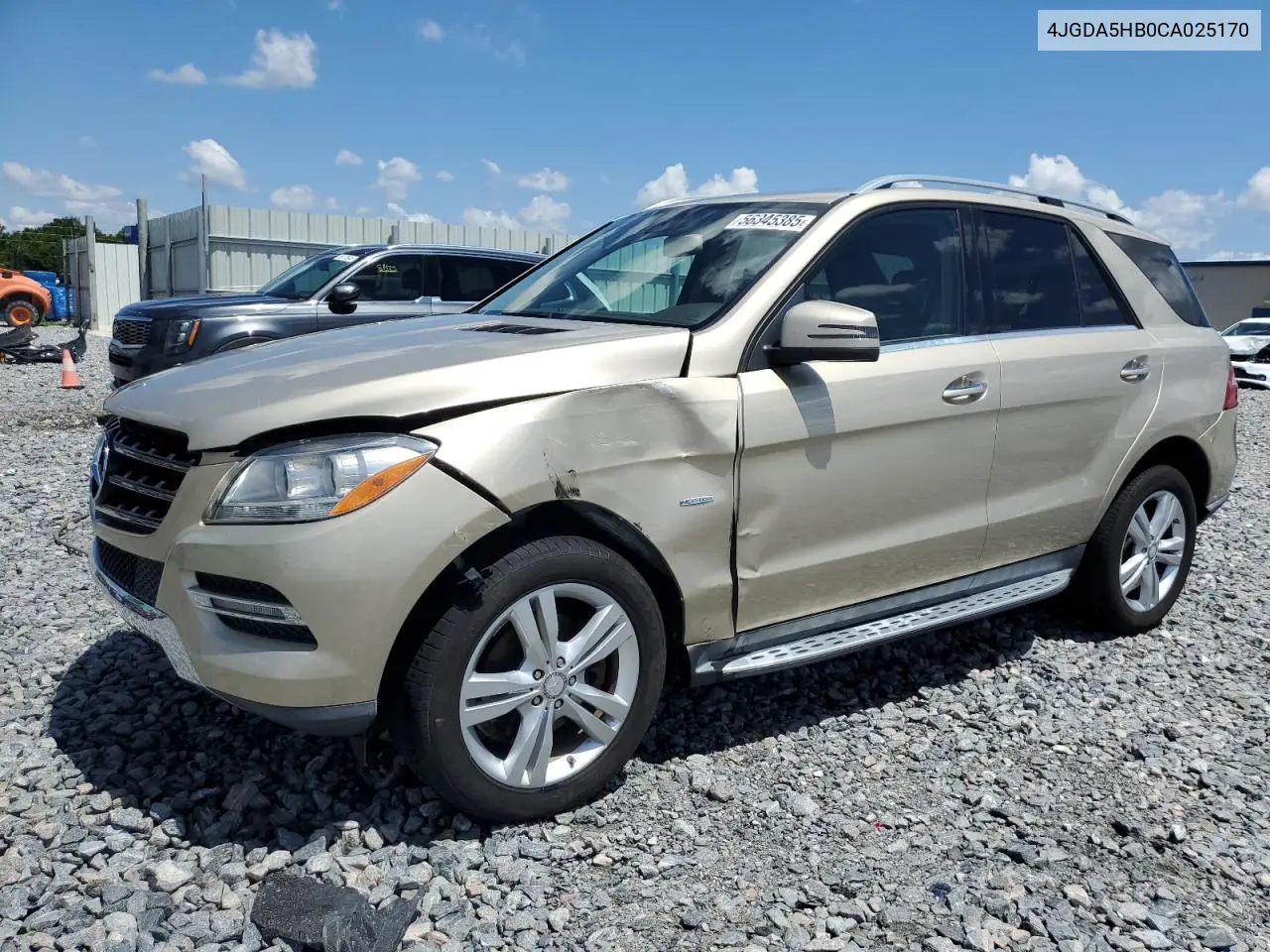 2012 Mercedes-Benz Ml 350 4Matic VIN: 4JGDA5HB0CA025170 Lot: 56345385