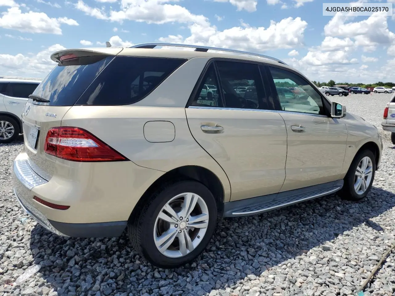 2012 Mercedes-Benz Ml 350 4Matic VIN: 4JGDA5HB0CA025170 Lot: 56345385