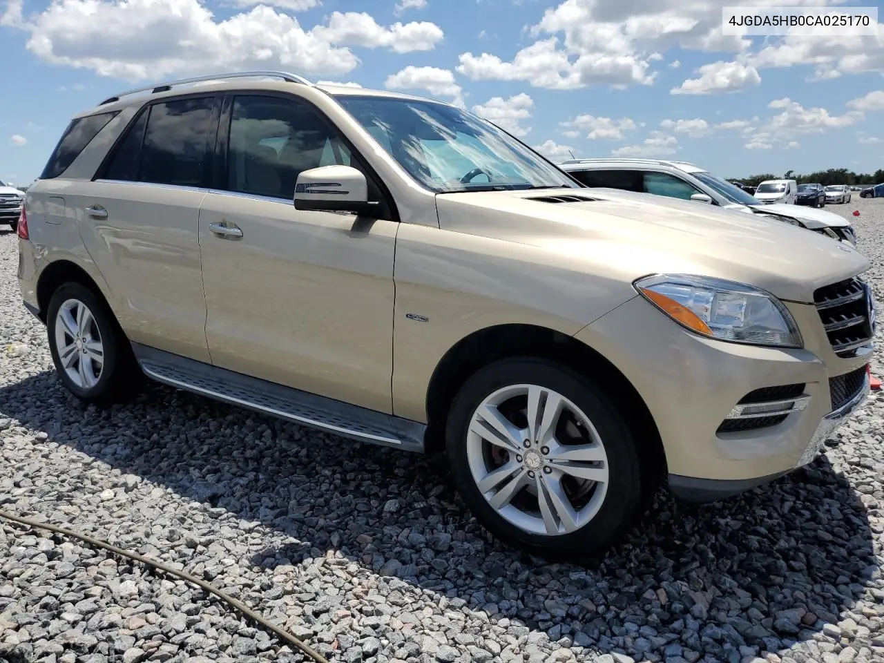 2012 Mercedes-Benz Ml 350 4Matic VIN: 4JGDA5HB0CA025170 Lot: 56345385