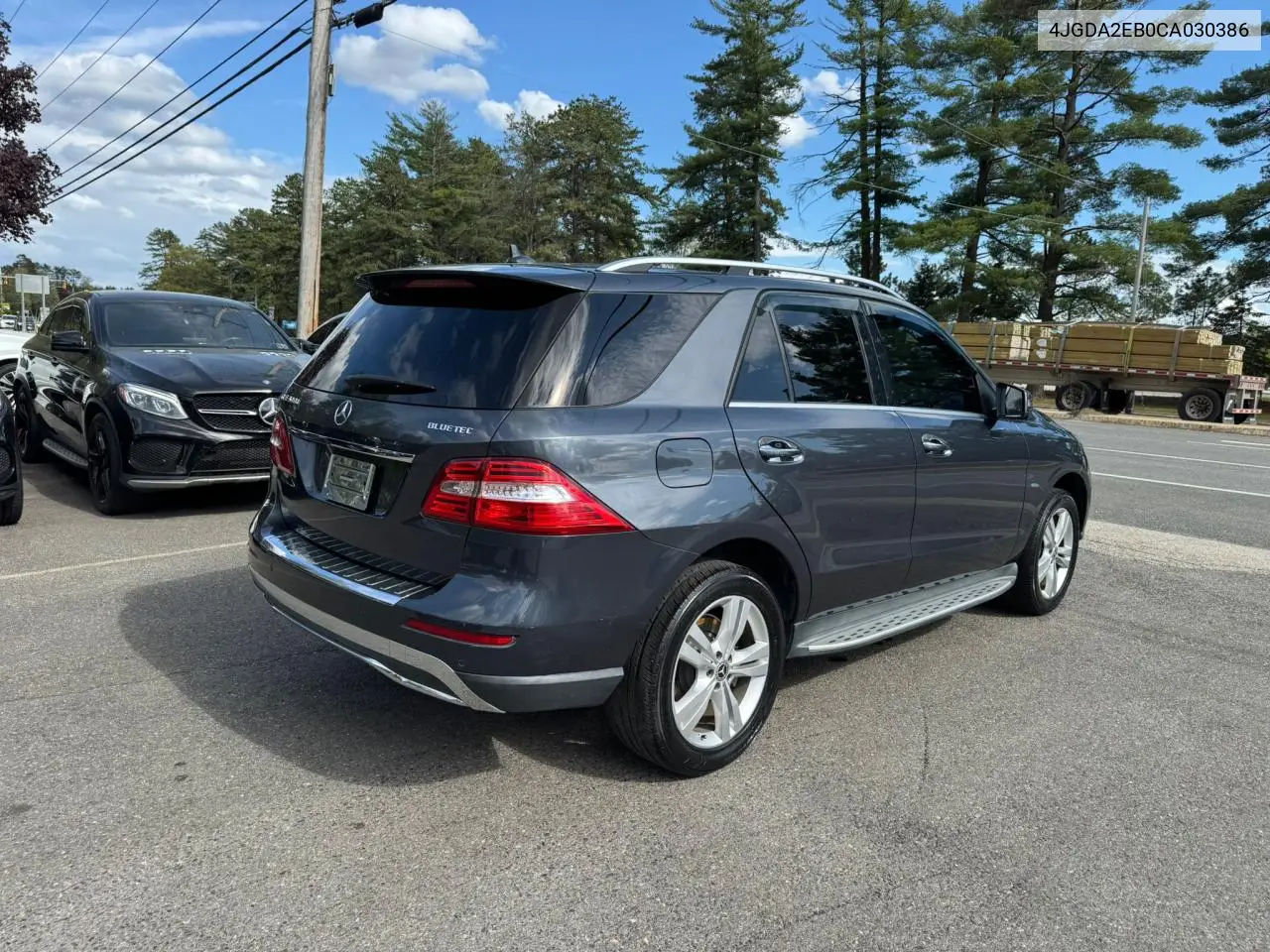 2012 Mercedes-Benz Ml 350 Bluetec VIN: 4JGDA2EB0CA030386 Lot: 56890935