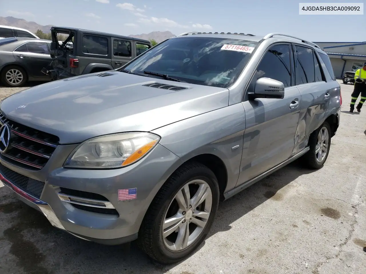 2012 Mercedes-Benz Ml 350 4Matic VIN: 4JGDA5HB3CA009092 Lot: 57116465