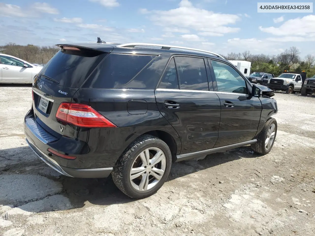 2014 Mercedes-Benz Ml 350 4Matic VIN: 4JGDA5HBXEA342358 Lot: 51053215