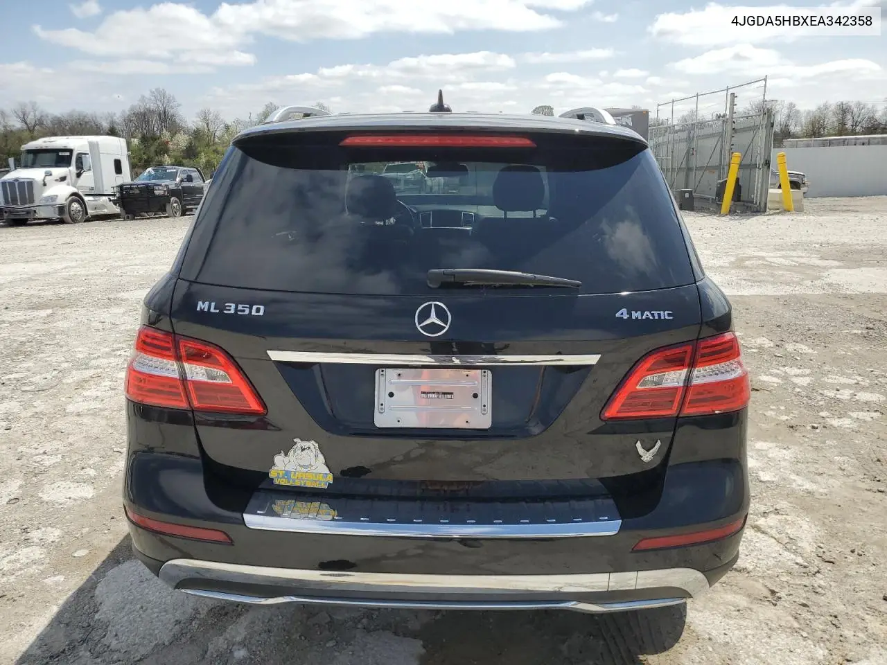 2014 Mercedes-Benz Ml 350 4Matic VIN: 4JGDA5HBXEA342358 Lot: 51053215