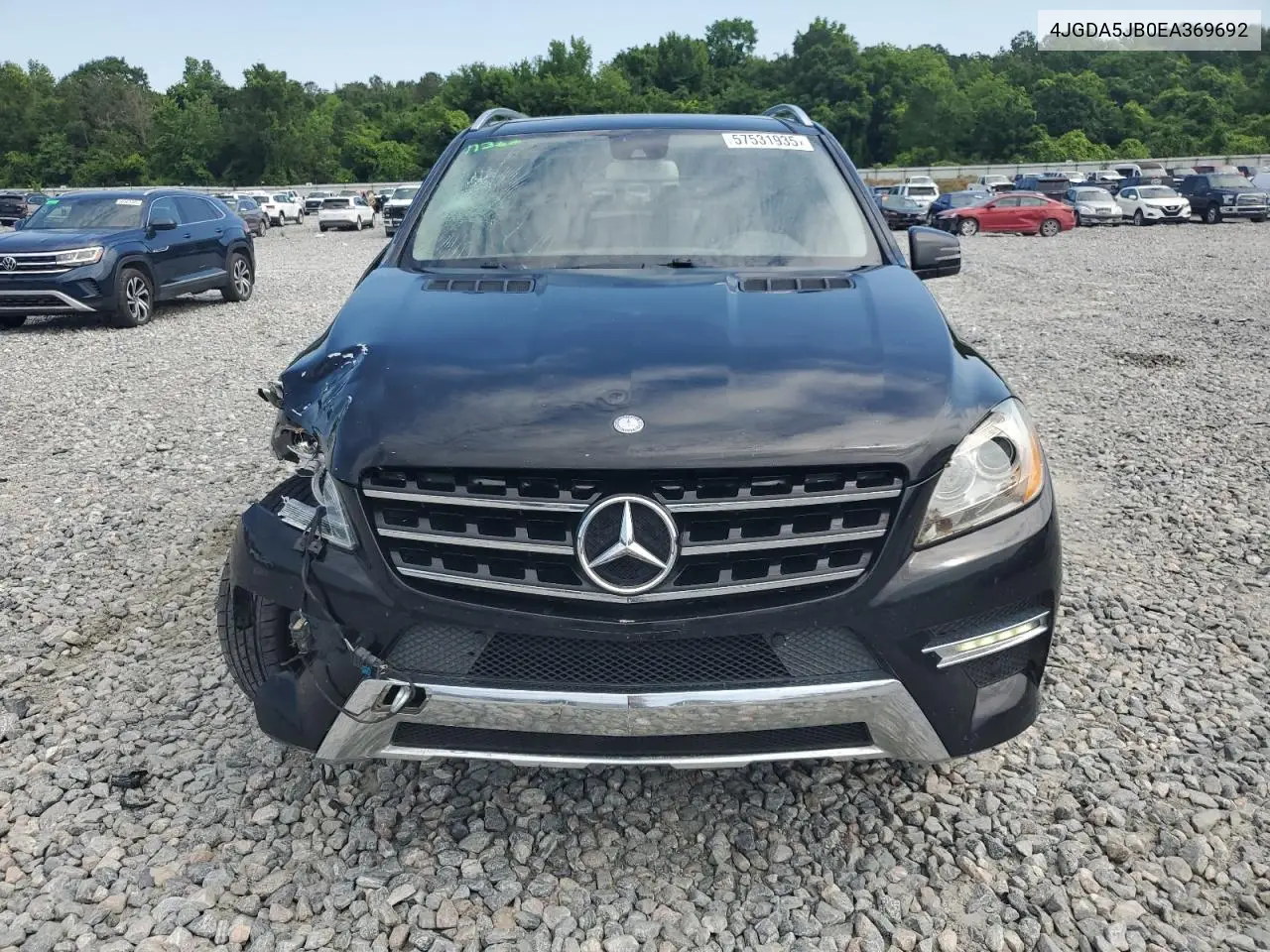 2014 Mercedes-Benz Ml 350 VIN: 4JGDA5JB0EA369692 Lot: 57531935