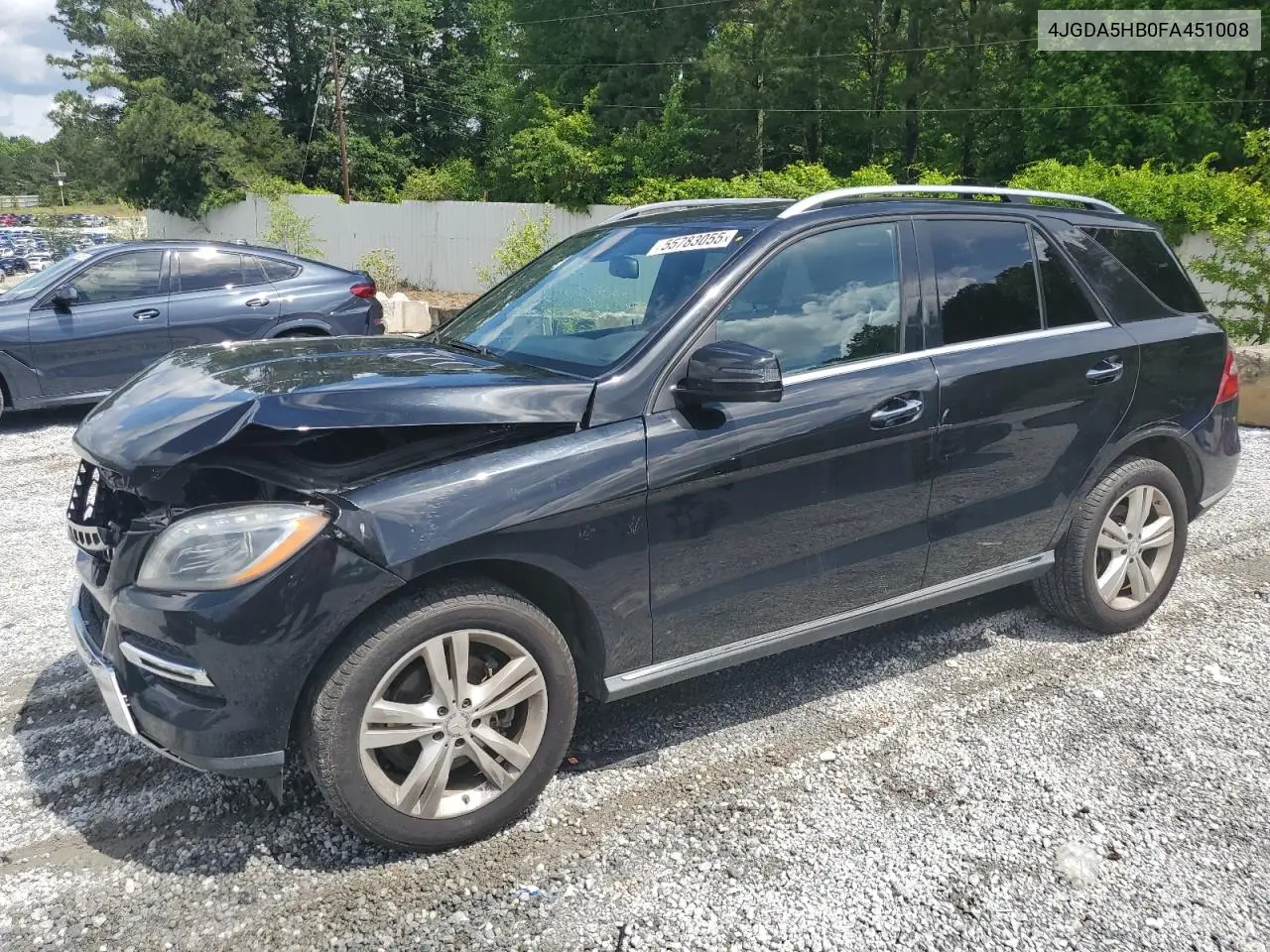 2015 Mercedes-Benz Ml 350 4Matic VIN: 4JGDA5HB0FA451008 Lot: 55783055