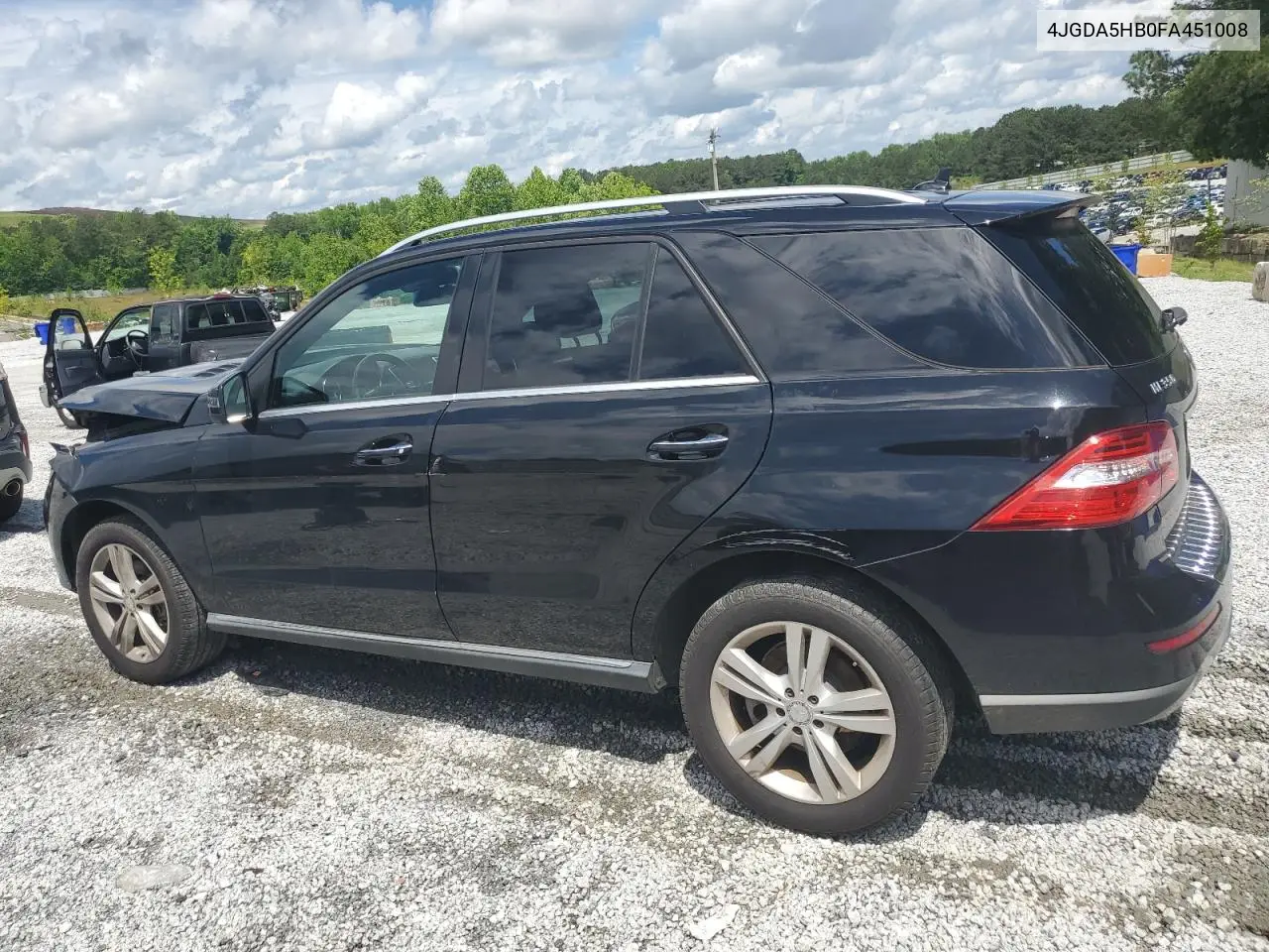 2015 Mercedes-Benz Ml 350 4Matic VIN: 4JGDA5HB0FA451008 Lot: 55783055