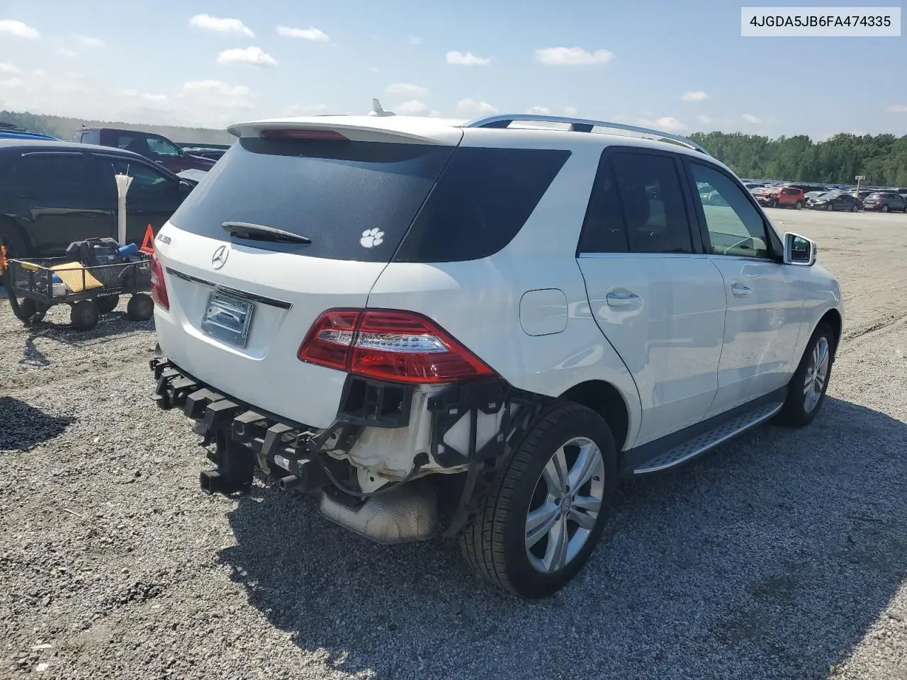 2015 Mercedes-Benz Ml 350 VIN: 4JGDA5JB6FA474335 Lot: 56154325